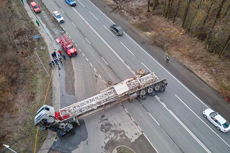 camion retourné autoroute